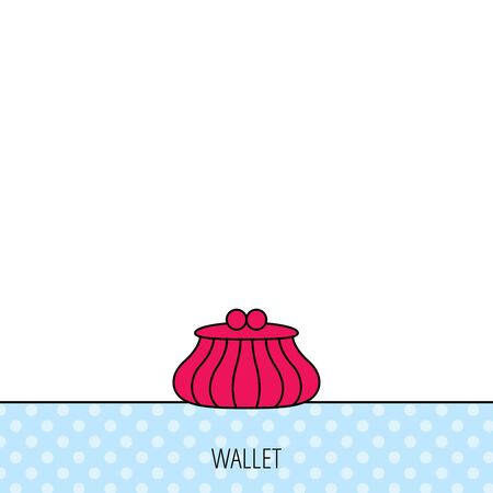 Vintage wallet icon. Cash money bag sign. Circles seamless pattern. Background with red icon. Vectorのイラスト素材