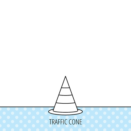 Traffic cone icon. Road warning sign. Circles seamless pattern. Background with icon. Vectorのイラスト素材