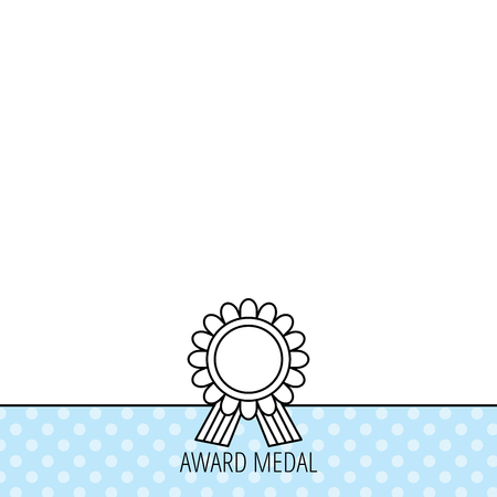 Award medal icon. Winner achievement sign. Circles seamless pattern. Background with icon. Vectorのイラスト素材
