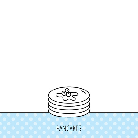 Pancakes icon. American breakfast sign. Food with maple syrup symbol. Circles seamless pattern. Background with icon. Vectorのイラスト素材