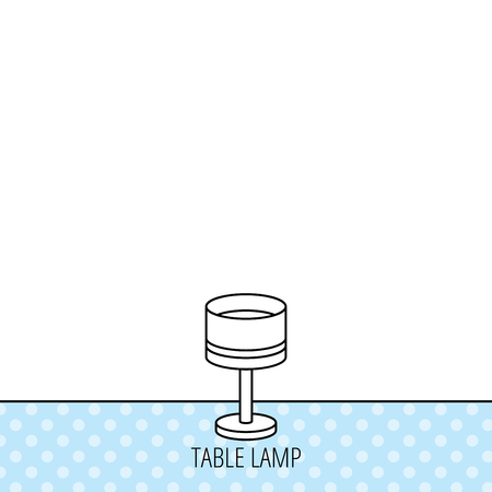Table lamp icon. Desk light sign. Circles seamless pattern. Background with icon. Vectorのイラスト素材
