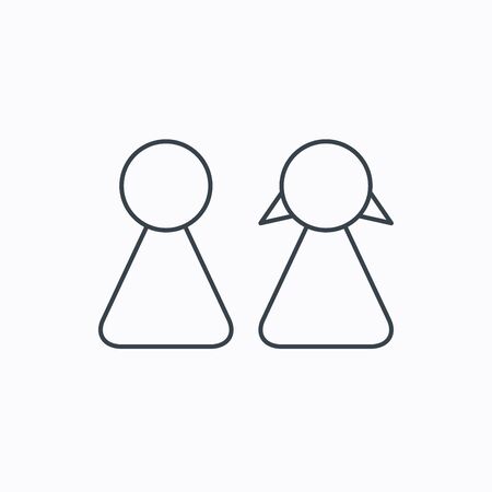 Young couple icon. Male and female sign. Linear outline icon on white background. Vectorのイラスト素材