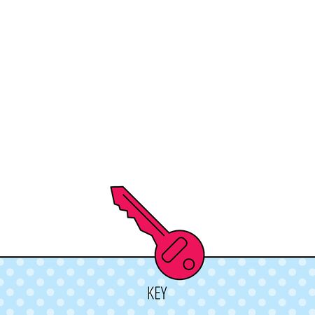 Key icon. Door unlock tool sign. Circles seamless pattern. Background with red icon. Vectorのイラスト素材