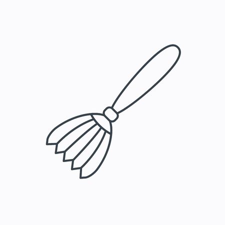 Brush icon. Paintbrush tool sign. Artist instrument symbol. Linear outline icon on white background. Vectorのイラスト素材