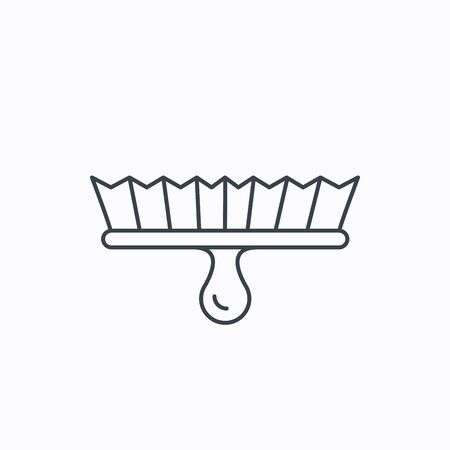 Brush icon. Paintbrush tool sign. Artist instrument symbol. Linear outline icon on white background. Vectorのイラスト素材