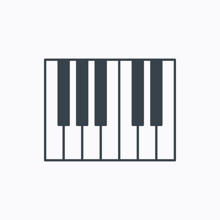Piano icon. Royal musical instrument sign. Linear outline icon on white background. Vectorのイラスト素材