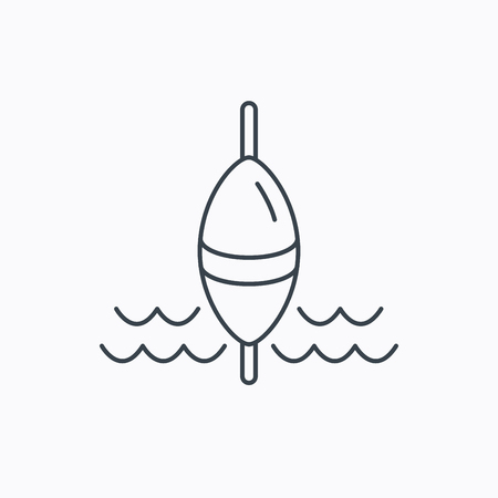 Fishing float icon. Fisherman bobber sign. Linear outline icon on white background. Vectorのイラスト素材