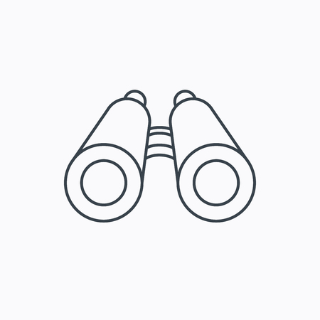 Search icon. Binoculars sign. Spyglass symbol. Linear outline icon on white background. Vectorのイラスト素材