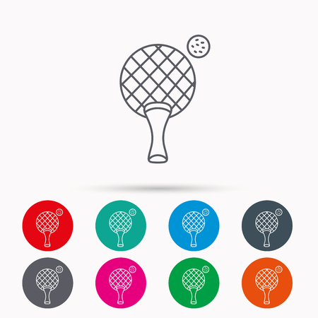 Table tennis icon  Professional sport symbol. Linear icons in circles on white background.のイラスト素材