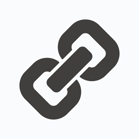 Chain icon. Internet web hyperlink symbol. Gray flat web icon on white background. Vectorのイラスト素材