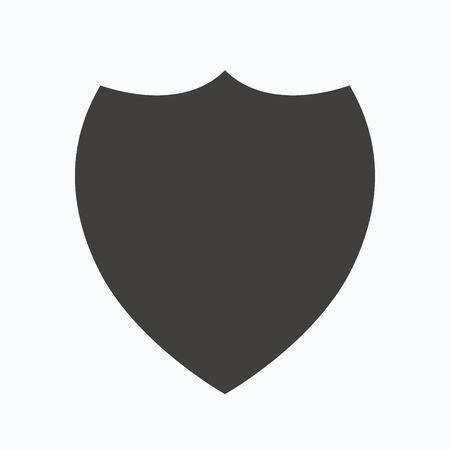 Shield protection icon. Defense equipment symbol. Gray flat web icon on white background. Vectorのイラスト素材