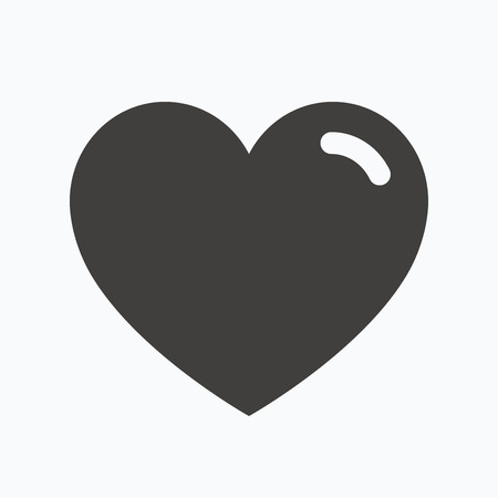 Heart icon. Romantic love symbol. Gray flat web icon on white background. Vectorのイラスト素材