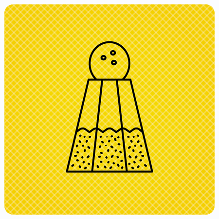 Salt icon. Sodium spice sign. Cooking ingredient symbol. Linear icon on orange background. Vectorのイラスト素材