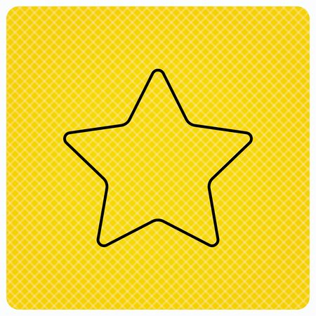 Star icon. Add to favorites sign. Astronomy symbol. Linear icon on orange background. Vectorのイラスト素材