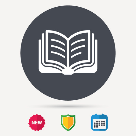 Book icon. Study literature sign. Education textbook symbol. Calendar ...
