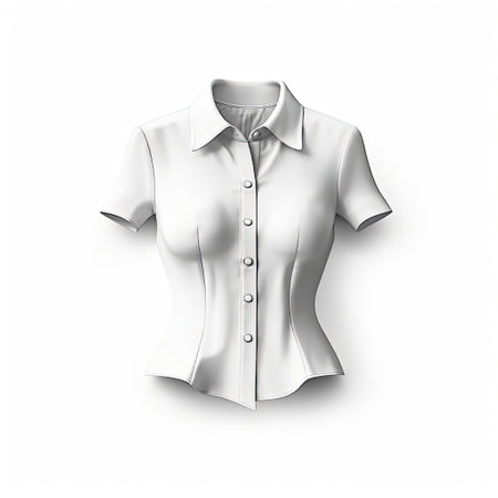 Blouse fashion clothes isolated on white background. White mockup clothing. Generative AI artの素材