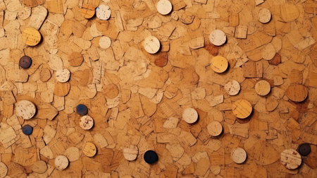 Cork material surface background. Abstract pattern design. Generative AI artの素材