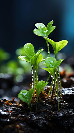 Green leaves of Monstera philodendron plant growing in wild, the tropical forest plant, evergreen vines abstract color on background. Agriculture plants illustration. Generative AI artの素材