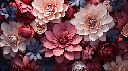 Abstract background of flowers. Close-up. Floral flower illustration. Generative AI artの素材