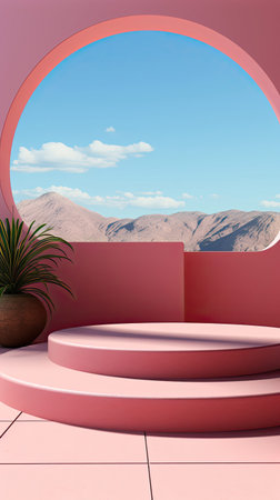 Minimal background for packaging and cosmetic presentation, sunshade, shadow on white concrete wall. Background with shadow. Generative AI artの素材