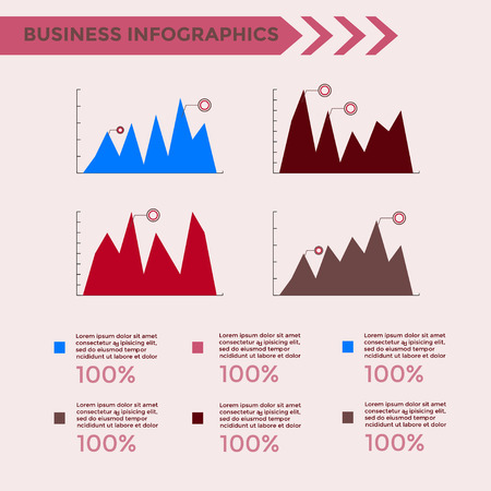 Infographics Elements - business vector illustration for presentation, booklet, website, blog, workflow layout, brochure, banner, card, step up options, web design, poster, flyer, timeline.のイラスト素材