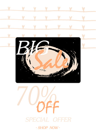 Discount card design. Can be used for social media sale website, poster, flyer, email, newsletter, ads, promotional material. Mobile banner template.のイラスト素材