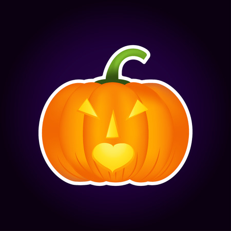 Halloween pumpkin vector icon, emotion variation, emoji. Simple flat style design elements.  Different funny and horror face expressions.のイラスト素材