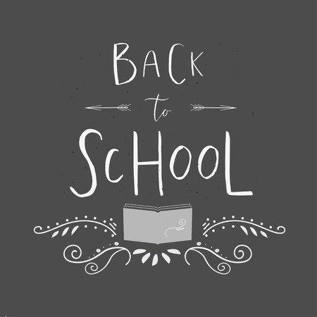 Welcome back to school template for flyer, magazines, posters, book cover, banner. Vector background with hand drawn lettering.のイラスト素材