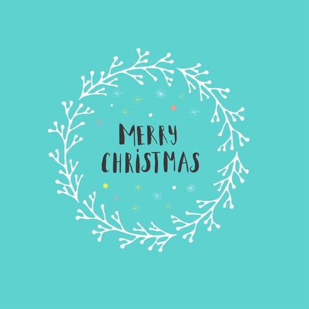 Merry Christmas cute greeting card for  presents. Scandinavian style of posters for invitation, children room, nursery decor, interior design.のイラスト素材