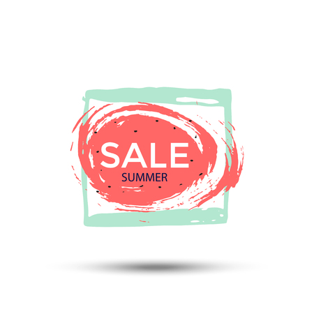 Summer discount card design. Can be used for social media sale website, poster, flyer, email, newsletter, ads, promotional material. Mobile banner template.のイラスト素材