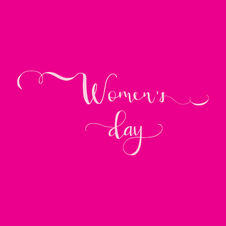 Greeting card - International Happy Women's Day. 8 March holiday background with lettering. Trendy design template for party flyer or banner. Vector illustration.のイラスト素材