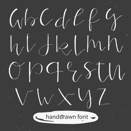 Handwritten calligraphy font. Made with ink. Modern calligraphy alphabet. Isolated letters. Wedding, menu, save the date postcard poster decorative graphic design. Vectorのイラスト素材