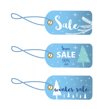 Winter social media sale banners and ads, web template collection.  Christmas vector illustration for mobile website posters, email and newsletter designs, promotional materialのイラスト素材