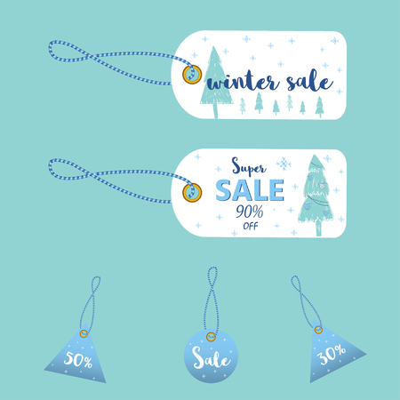 Winter social media sale banners and ads, web template collection.  Christmas vector illustration for mobile website posters, email and newsletter designs, promotional materialのイラスト素材