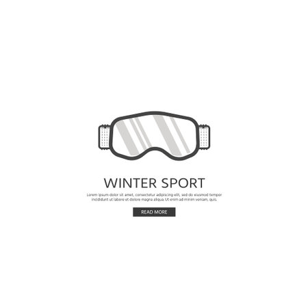 Winter sport icons collection. Skiing and snowboarding set equipment isolated on white background in flat style design. Elements for ski resort picture, mountain activities, vector illustration.のイラスト素材