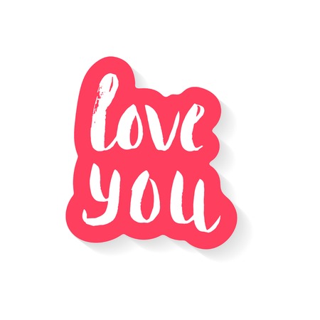 Lovely Valentineâs day gift card sticker with lettering.のイラスト素材