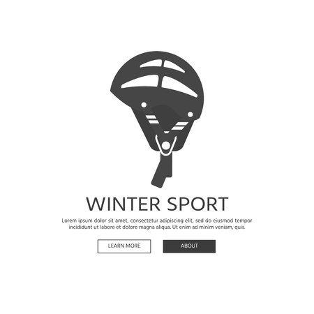 Winter sport icons collection. Skiing and snowboarding set equipment isolated on white background in flat style design. Elements for ski resort picture, mountain activities, vector illustration.のイラスト素材