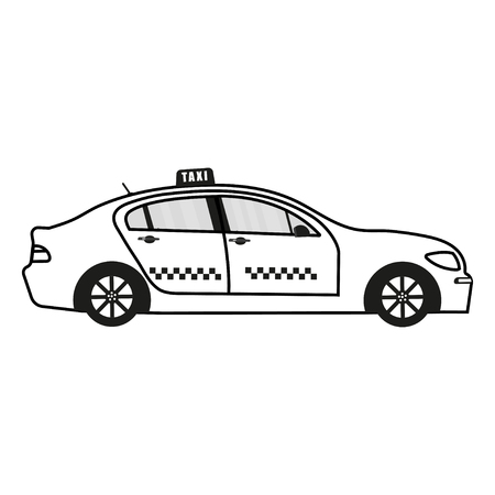 Machine taxi icon isolated on white background.  vector illustration.のイラスト素材