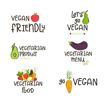 Vector eco badge or tag, bio green . Vegan sign for cafe, restaurants, products packaging. Hand drawn jar with smoothies, leaves, branches, plant elements with lettering. Organic design template.のイラスト素材