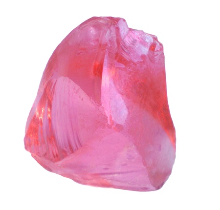 The pink crystal is isolated on a whiteの写真素材