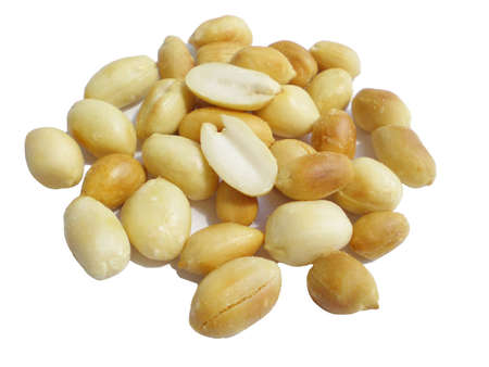 The cleared peanut is isolated on a white の写真素材