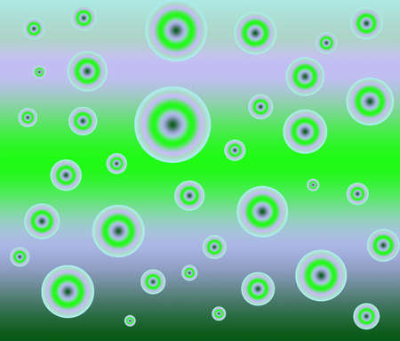 On a green gradient green and grey concentric circles are located.の写真素材