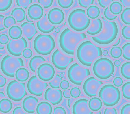 Fantastic circles of the different sizes are green, pink and blue colour.They are located one before another.の写真素材