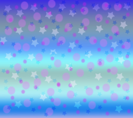 On a blue gradient there are colour stars and circles.The background has effect bokeh.の写真素材