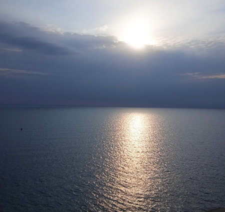 Sunset on the Black Sea. Crimea, Ukraine, Europe.の写真素材