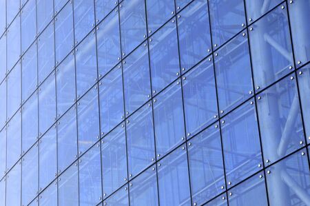 Blue windows of the buildingの写真素材