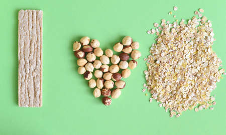 Word art made from healthy carbohydrate foodの写真素材