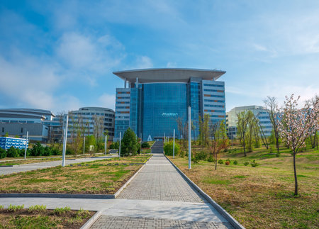 Vladivostok, Russia - 4 May 2024: Corpus A of territory campus Far Eastern Federal University (FEFU)のeditorial素材