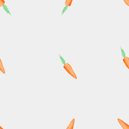 seamless pattern companion. minimalistic carrot pattern. cartoon carrots for baby textile, wrapping paper, scrapbookingの写真素材