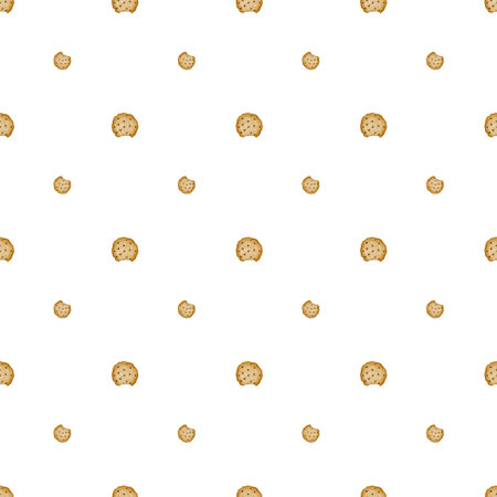 seamless pattern of hand drawn cookies. cute pattern with delicious cookies for printing on fabrics, wallpaper, wrapping paper for coffee shop, scrapbookingの写真素材